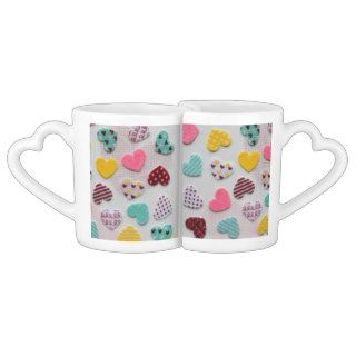 Happy Valentines Day Funny Colorful Hearts Couple Mugs