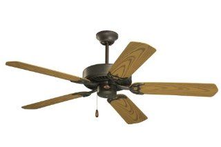 Emerson CF652WB Summer Night Indoor/Outdoor Ceiling Fan, 52 Inch Blade Span, Weathered Bronze Finish and All Weather Oak Blades   Close To Ceiling Light Fixtures  