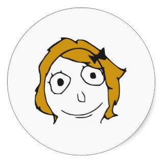 Derpina Blonde Yellow Hair Rage Face Meme Stickers