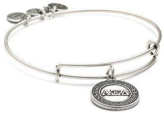 Alex and Ani "Sorority" Alpha Xi Delta Expandable Rafaelian Silver Finish Wire Bangle Bracelet: Jewelry