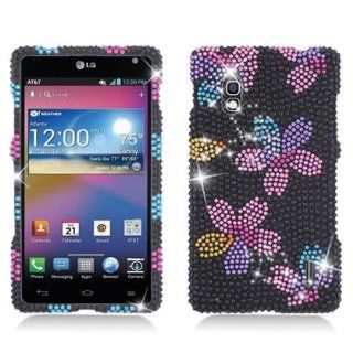 Aimo LGE970PCLDI651 Dazzling Diamond Bling Case for LG Optimus G E970   Retail Packaging   Sakura Flowers: Cell Phones & Accessories