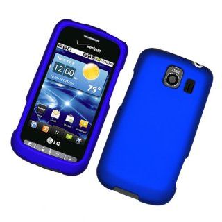 Blue Hard Plastic Rubberized Case Cover for LG VS660 Vortex Cell Phones & Accessories