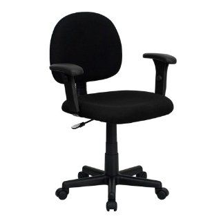 Shop Flash Furniture BT 660 1 BK GG Mid Back Ergonomic Black Fabric Task Chair with Adjustable Arms at the  Furniture Store. Find the latest styles with the lowest prices from Flash Furniture