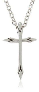Bob Siemon Engraved Points Cross Pendant Necklace, 18": Jewelry