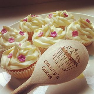 personalised wooden cupcake spoon by auntie mims