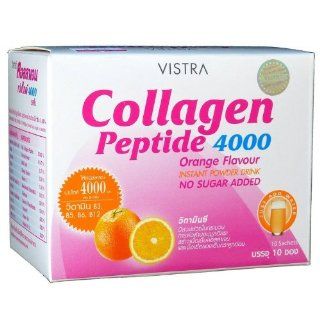 Vistra Collagen Peptide 4000 Instant Powder Drink with Vitamins (Orange) : 1 Piece: Health & Personal Care
