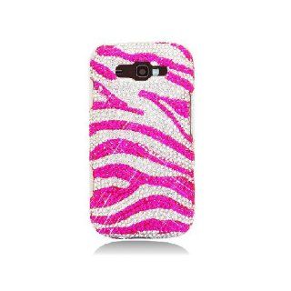Samsung Focus 2 i667 SGH I667 Bling Gem Jeweled Jewel Crystal Diamond Pink Zebra Stripes Cover Case: Cell Phones & Accessories