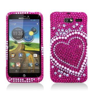 Aimo MOTXT907PCLDI662 Dazzling Diamond Bling Case for Motorola Droid RAZR M XT907   Retail Packaging   Heart Pearl Pink: Cell Phones & Accessories