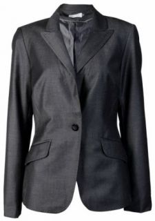 Calvin Klein Women's Pick Stitch Blazer Jacket Black/Cream (12) at  Womens Clothing store