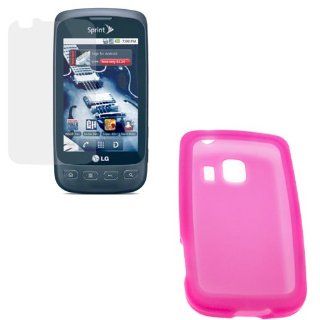 LG Optimus S LS670Hot Pink Silicone Skin Soft Cover Case + LCD Screen Protector for Sprint LG Optimus S LS670: Cell Phones & Accessories