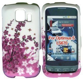 Cherry Blossoms Spring Flowers LG Optimus S, U, V LS670 Sprint, Virgin Mobile, U.S Cellular Case Cover Hard Phone Case Snap on Cover Rubberized Touch Faceplates: Cell Phones & Accessories
