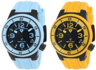 Swiss Legend Women's 11840P BB 01 BBL YL SET Neptune Black Dial Light Blue Silicone Band Watch Set Watches