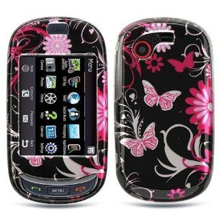 For T mobil Samsung T669 Gravity T Accessory   Pink Butterfly Designer Protective Hard Case Cover Cell Phones & Accessories
