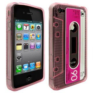 Cbus Wireless Light Pink Flex Gel Cassette Tape Case / Skin / Cover for Apple iPhone 4s / 4 4G: Cell Phones & Accessories