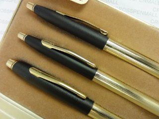 Cross Made in the USA Century Classic Trio of 10K Rolled/Filled Tuxedo Rollerball Pen , Ball Point Pen and 0.5MM Pencil Combo Set. Very Rare Made in Lincoln Rhode Island , USA: Health & Personal Care