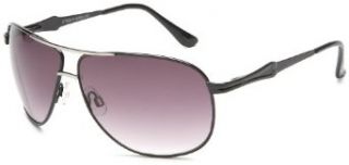 Andrea Jovine Women's A686 Aviator Sunglasses,Silver And Black Frame/Gradient Smoke Lens,one size Clothing