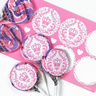 Elegant Princess Damask Small Lollipop Sticker Kit: Toys & Games