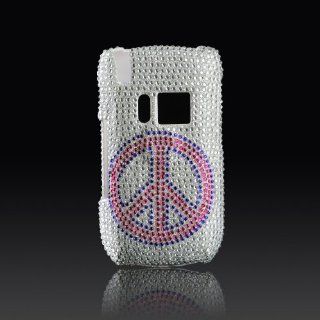 PALM Treo 680/750   PEACE Sign   Red/Blue on Silver   Full Rhinestones/Diamond/Bling/Diva   Hard Case/Cover/Faceplate/Snap On/Housing: Cell Phones & Accessories