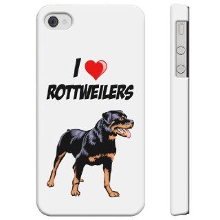 SudysAccessories I Love Heart ROTTWEILERS iPhone 4 Case iPhone 4S Case   SoftShell Full Plastic Direct Printed Graphic Case Cell Phones & Accessories
