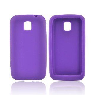 PURPLE For LG Optimus M MS690 Silicone Skin Case Cover: Cell Phones & Accessories