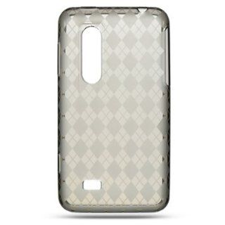 Flexi Gel SKin TPU SMOKE Glove with CHECKERED Design Soft Cover Case for LG THRILL 4G / OPTIMUS 3D (AT&T) [WCC682]: Cell Phones & Accessories