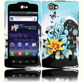 Yellow Lily Design Hard Case Cover for LG Optimus M+ MS695: Cell Phones & Accessories