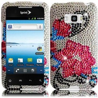 Compatible with LG Optimus Elite LS696 Full Diamond Cover   Violet Lilly: Cell Phones & Accessories