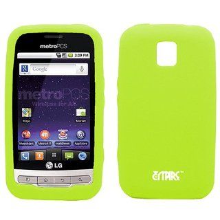 Green Soft Silicone Gel Skin Case Cover for LG Optimus M MS690 C LW690: Cell Phones & Accessories