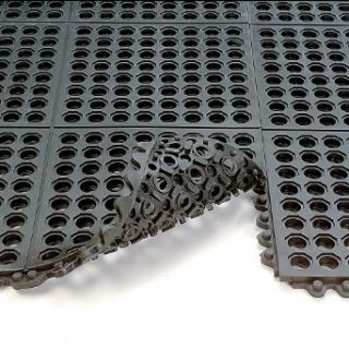 Wearwell 24/Seven Anti Fatigue Mat   Cutting Fluid Resistant Rubber   Drainage Tile   3X3'   Black: Industrial & Scientific