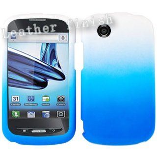 ACCESSORY HARD RUBBERIZED CASE COVER FOR ZTE AVAIL Z990 TWO TONES WHITE BLUE: Cell Phones & Accessories