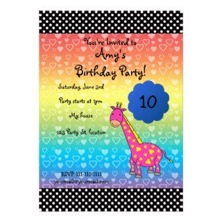 Cute giraffe birthday invitation