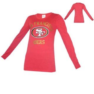 WOMENS Pink Victoria's Secret NFL San Francisco 49ers Long Sleeve Tee Large Red  Tennis Shirts  Sports & Outdoors