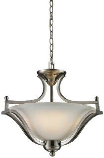 Z Lite 704SFC BN Lagoon Three Light Pendant, Steel Frame, Brushed Nickel Finish and Matte Opal Shade of Glass Material   Ceiling Pendant Fixtures  
