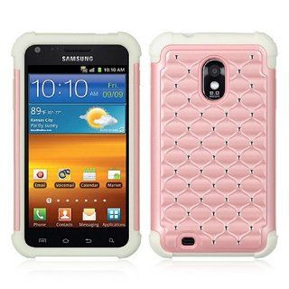 Pink Studded Hard Soft Gel Dual Layer Cover Case for Samsung Galaxy S2 S II Sprint Boost Virgin SPH D710 Epic Touch 4G Y 54 Cell Phones & Accessories