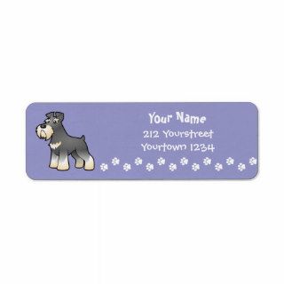 Cartoon Giant/Standard/Miniature Schnauzer Return Address Label