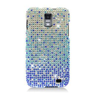 For Samsung Galaxy S Ii Skyrocket S2 I727 Accessory  Blue Flower Bling Hard Case Protector Cover + Free Lf Stylus Pen: Cell Phones & Accessories