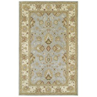 Hand tufted Anabelle Spa Blue Traditional Wool Area Rug (2 X 3)
