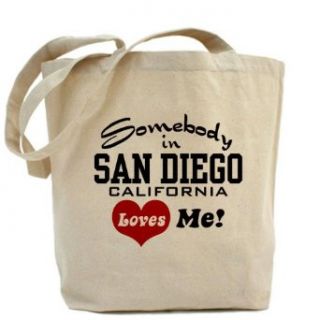 Somebody In San Diego Loves Me Tote bag Tote Bag by CafePress: Clothing