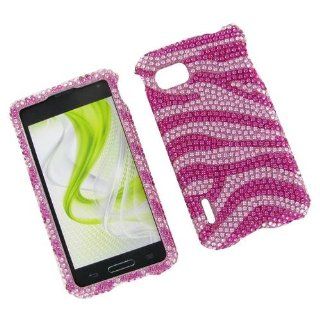 LG LS720 (Optimus F3) Full Diamond Hot Pink Zebra Protective Case: Cell Phones & Accessories