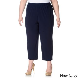 Lennie For Nina Leonard Lennie For Nina Leonard Womens Plus Size Cropped Pull on Pants Navy Size 2X (18W : 20W)
