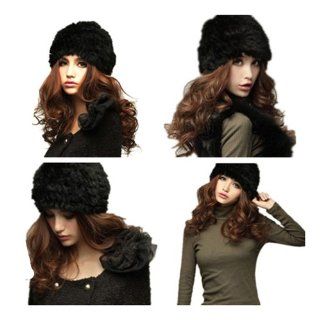 Zicac New Rabbit Fur Knitted Hat Cap Women Winter Nice Warm Fashion Hat: Toys & Games