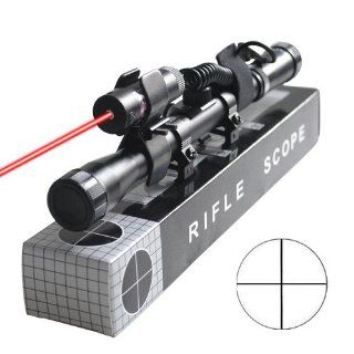 CVLIFE Telescope 4X20 .22 Caliber Optics Sniper Airsoft Rifle Scope With Red Laser Dot Sight : Sports & Outdoors