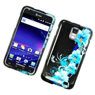 For Samsung Galaxy S II Skyrocket S2 i727 Accessory   Blue Flower E Design Hard Case Protector Cover + Free Lf Stylus Pen: Cell Phones & Accessories