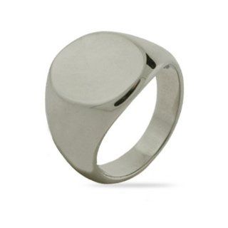 Mens Oval Cut Stainless Steel Signet Ring Eve's Addiction Jewelry