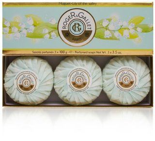 Lily of the Valley by Roger & Gallet 3 x 3.5oz Pefumed Soap : Eau De Parfums : Beauty