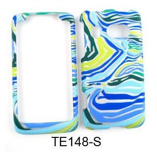 HTC Surround Blue/Green Zebra Print Snap On Cover, Hard Plastic Case, Face cover, Protector: Cell Phones & Accessories