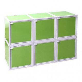 Way Basics 6 Cube Modular Storage Box WB BOX6 Color: Green