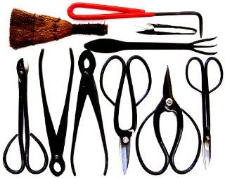 Stanwood Bonsai Tool 10 Piece Carbon Steel Shear Set and Tool Kit : Garden Scissors : Patio, Lawn & Garden