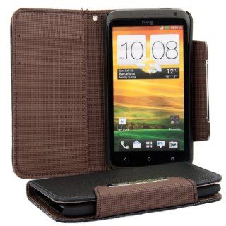 kwmobile Elegant and practical leather WALLET CASE with EC and business card pocket for HTC One X in Black: Cell Phones & Accessories