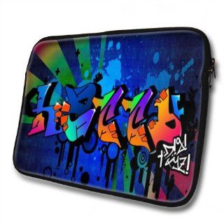 "Graffiti Names" designed for Hatty, Designer 14''   39x31cm, Black Waterproof Neoprene Zipped Laptop Sleeve / Case / Pouch.: Cell Phones & Accessories